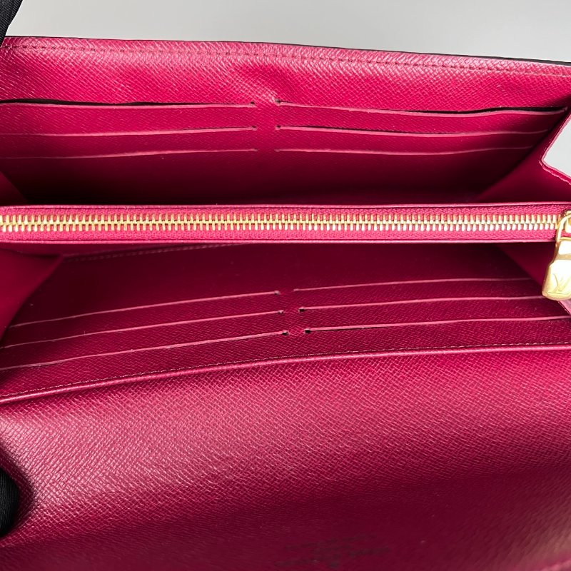 LV M62234/晶片款 老花拼玫紅SARAH長夾-7