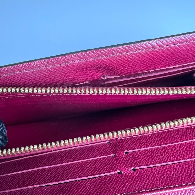 LV M62234/晶片款 老花拼玫紅SARAH長夾-9