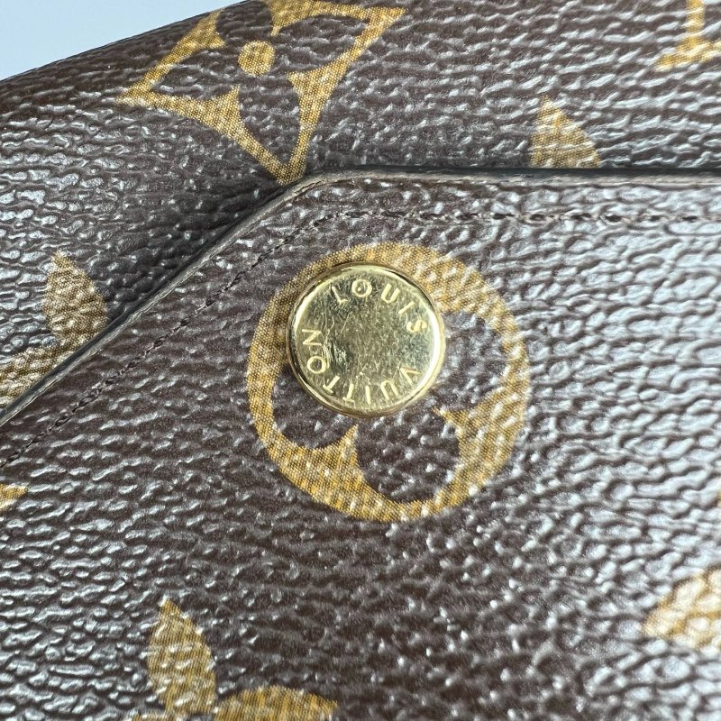 LV M62234/晶片款 老花拼玫紅SARAH長夾-12