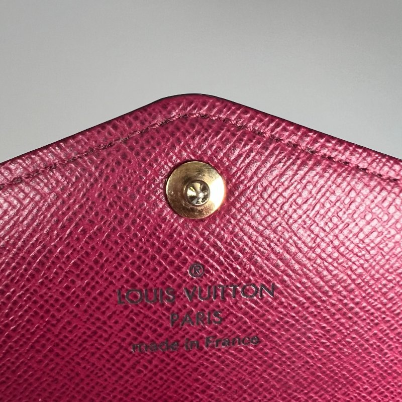 LV M62234/晶片款 老花拼玫紅SARAH長夾-13