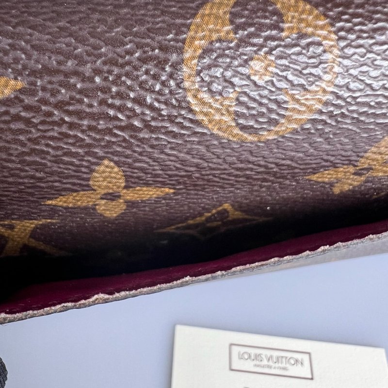 LV M62234/晶片款 老花拼玫紅SARAH長夾-14