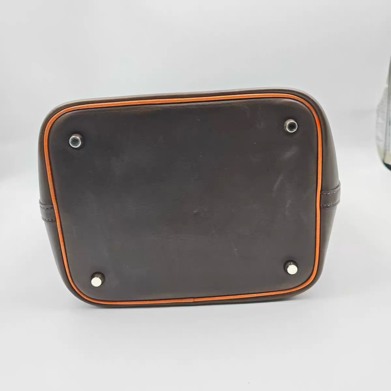 強推 Hermès 愛馬仕 菜籃子Picotin 22 Barenia 平紋馬鞍｜沉穩深咖啡色系｜日常神包 框H刻 Vintage-8