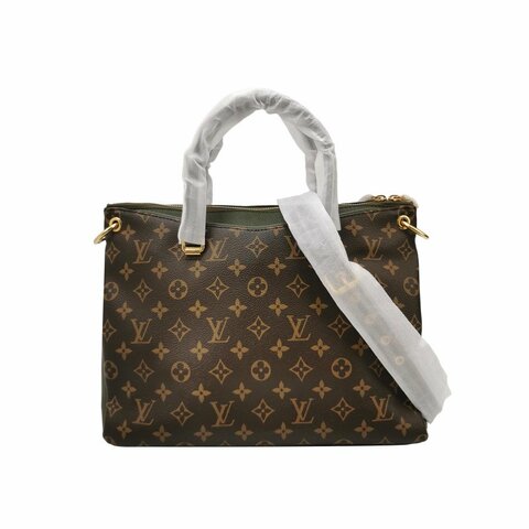 Louis Vuitton(LV)Pallas傳奇包大號牛皮Monogram印花V形拼色單肩包