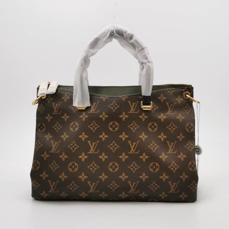 Louis Vuitton(LV)Pallas傳奇包大號牛皮Monogram印花V形拼色單肩包-4