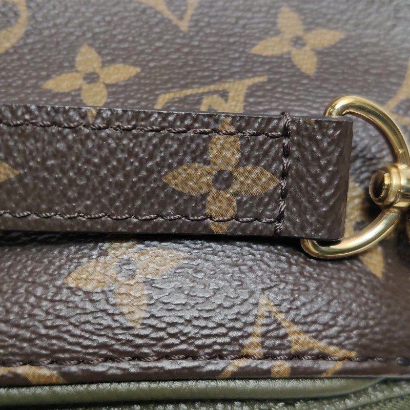 Louis Vuitton(LV)Pallas傳奇包大號牛皮Monogram印花V形拼色單肩包-10