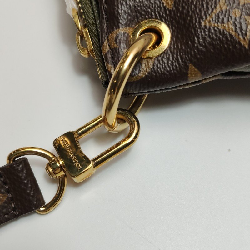 Louis Vuitton(LV)Pallas傳奇包大號牛皮Monogram印花V形拼色單肩包-11