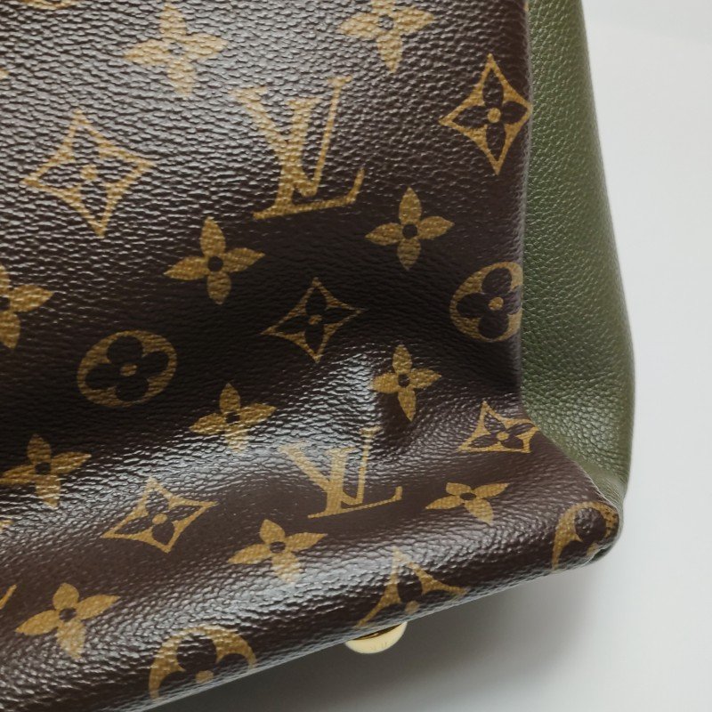 Louis Vuitton(LV)Pallas傳奇包大號牛皮Monogram印花V形拼色單肩包-14