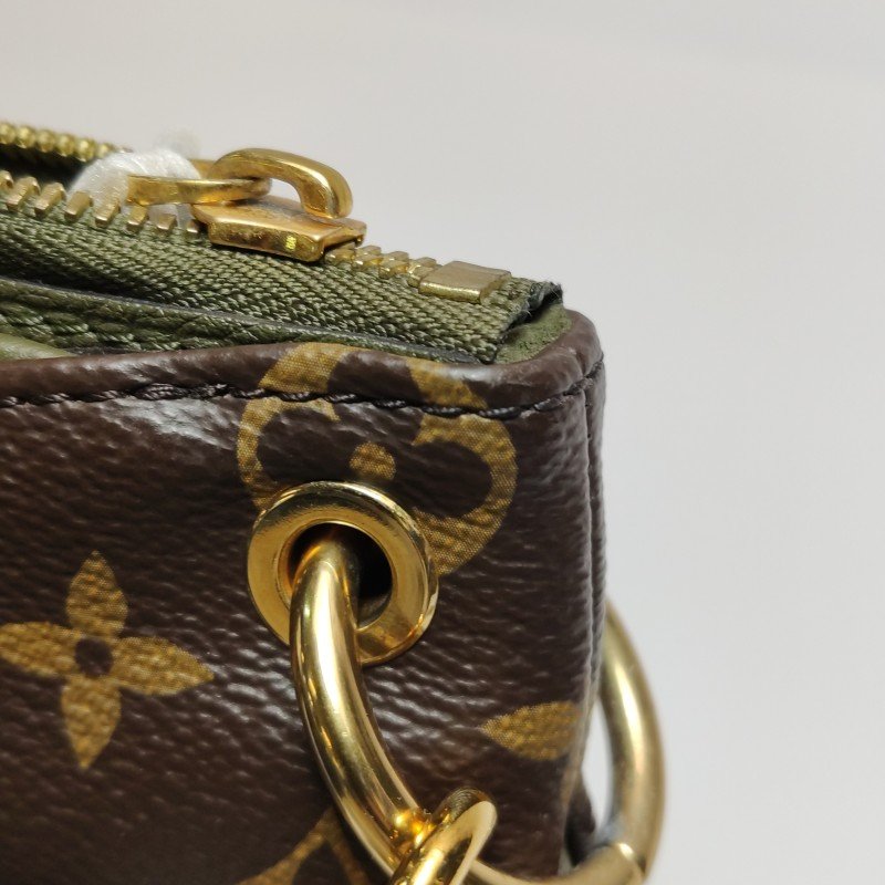 Louis Vuitton(LV)Pallas傳奇包大號牛皮Monogram印花V形拼色單肩包-16