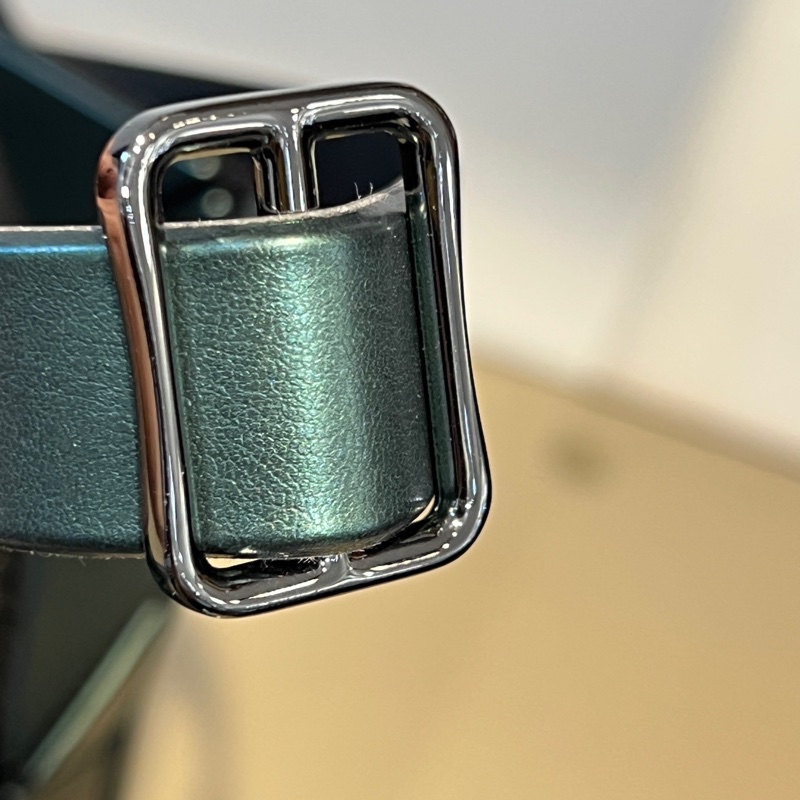 IsseyMiyake綠塑料黑銀釦Mini手提包-10