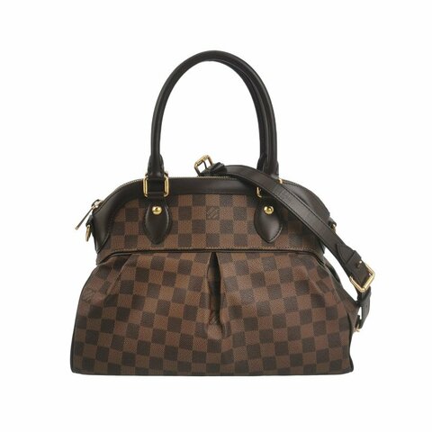 Louis Vuitton(LV)Trevi牛皮棋盤格褶襇單肩包