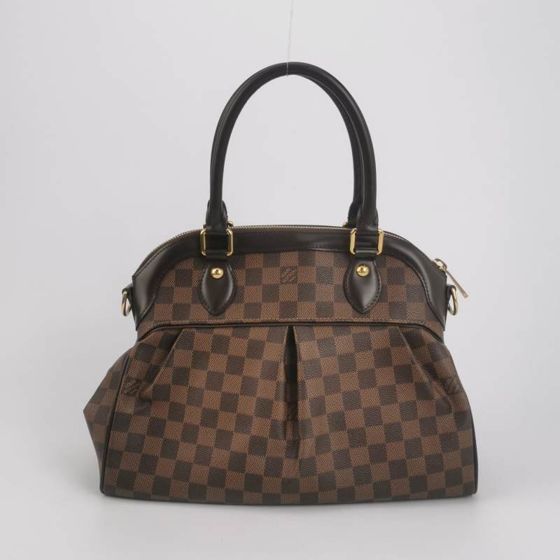 Louis Vuitton(LV)Trevi牛皮棋盤格褶襇單肩包-4