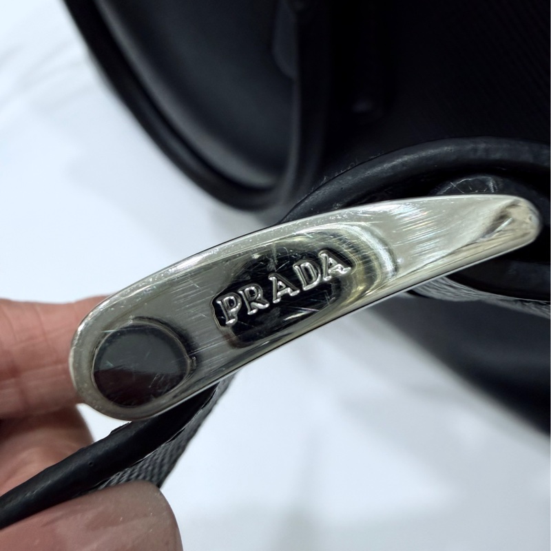 PRADA 黑色 十字紋 公事包 手提包 肩背包 側背包 斜背包 電腦包 公文包 文件包-19