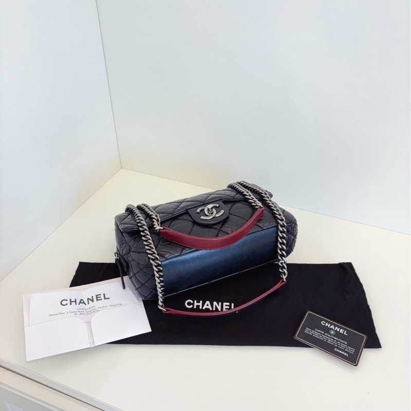 【99新🆕】Chanel 黑銀 孟買 油蠟皮CF 小胖丁 鏈條包 單肩包-5