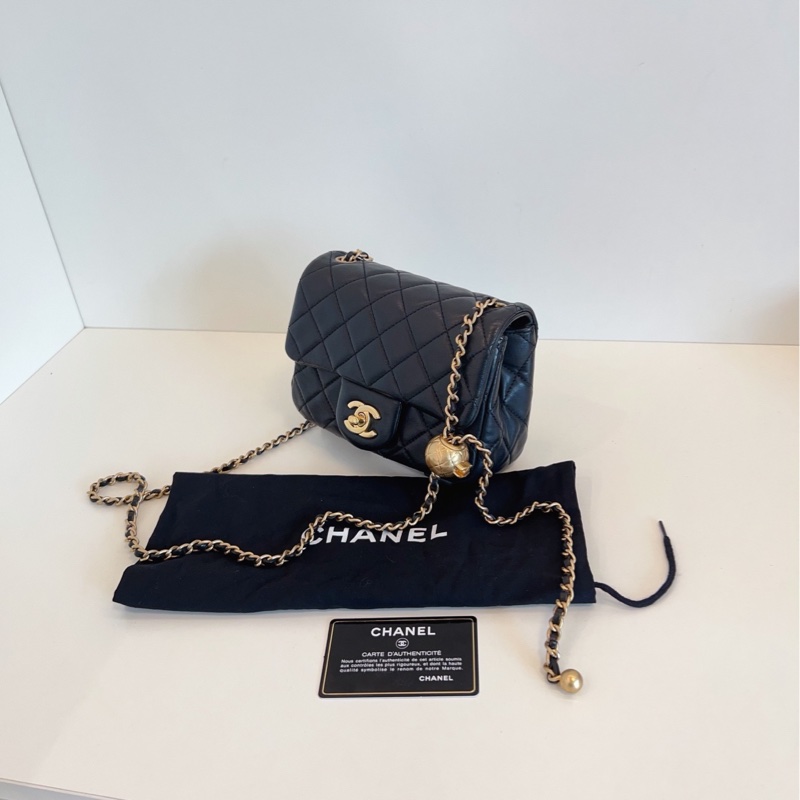 【98新🆕】Chanel 黑金金球CF方胖子 斜挎包-1