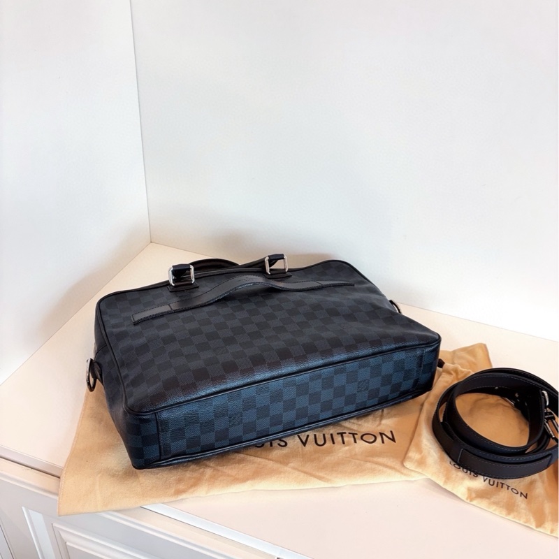 【98新🆕】LV 黑棋盤格手提公文包 原裝肩帶 手提包-6
