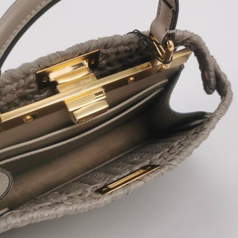 Fendi Peekaboo ISeeU小號牛皮編織包身扭鎖斜挎包單肩包-6