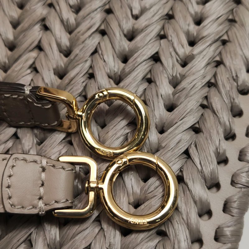 Fendi Peekaboo ISeeU小號牛皮編織包身扭鎖斜挎包單肩包-10