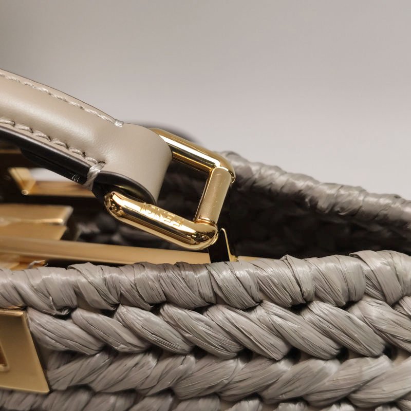 Fendi Peekaboo ISeeU小號牛皮編織包身扭鎖斜挎包單肩包-12