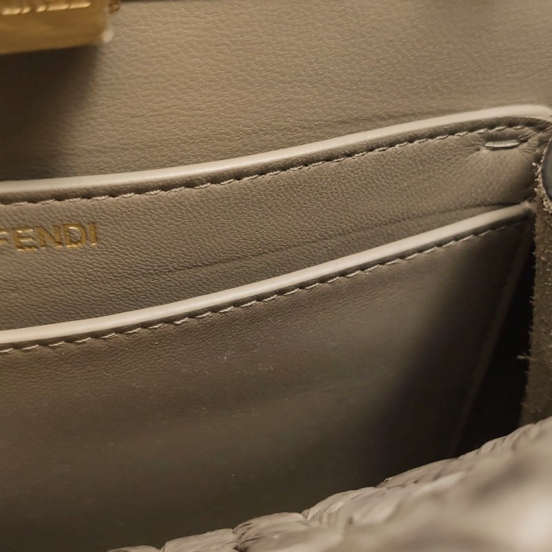 Fendi Peekaboo ISeeU小號牛皮編織包身扭鎖斜挎包單肩包-13