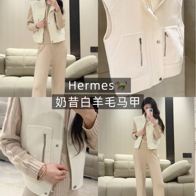 吊牌還在 HERMÈS 愛馬仕雙面羊絨馬甲-1