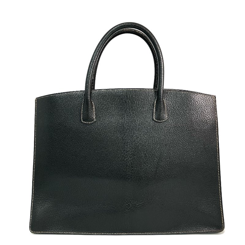 △ Hermes 愛馬仕 Black Epsom Calfskin White Bus 39 Tote Bag Stamp [C] 黑色壓紋小牛皮托特袋[C]刻 - 257026460-1