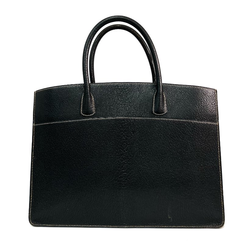 △ Hermes 愛馬仕 Black Epsom Calfskin White Bus 39 Tote Bag Stamp [C] 黑色壓紋小牛皮托特袋[C]刻 - 257026460-2