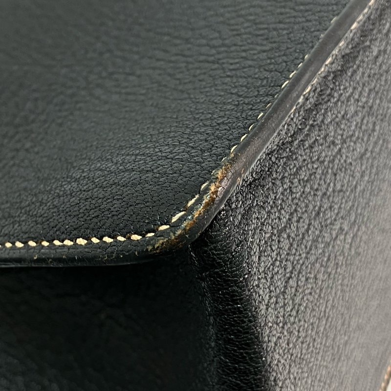 △ Hermes 愛馬仕 Black Epsom Calfskin White Bus 39 Tote Bag Stamp [C] 黑色壓紋小牛皮托特袋[C]刻 - 257026460-6