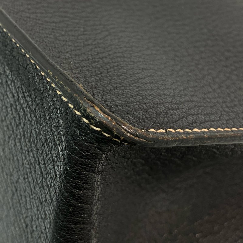 △ Hermes 愛馬仕 Black Epsom Calfskin White Bus 39 Tote Bag Stamp [C] 黑色壓紋小牛皮托特袋[C]刻 - 257026460-7