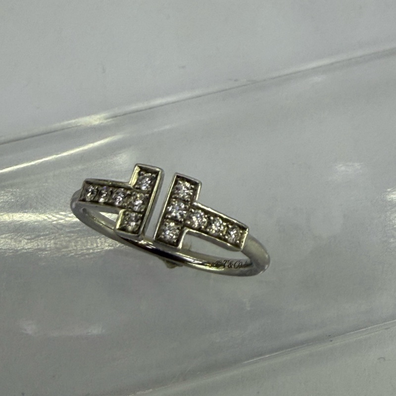 Tiffany & Co T 白金鑽石戒指 Size : EU 48.5-3