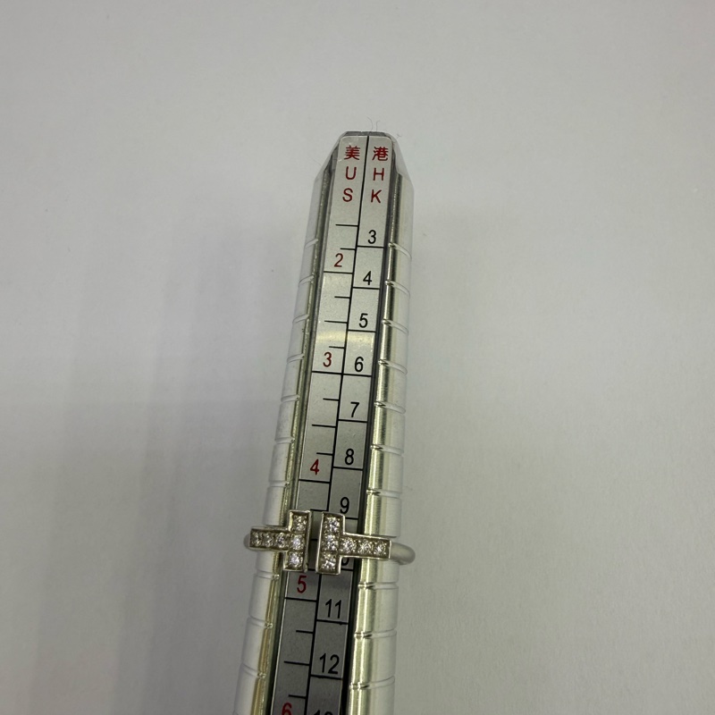 Tiffany & Co T 白金鑽石戒指 Size : EU 48.5-5