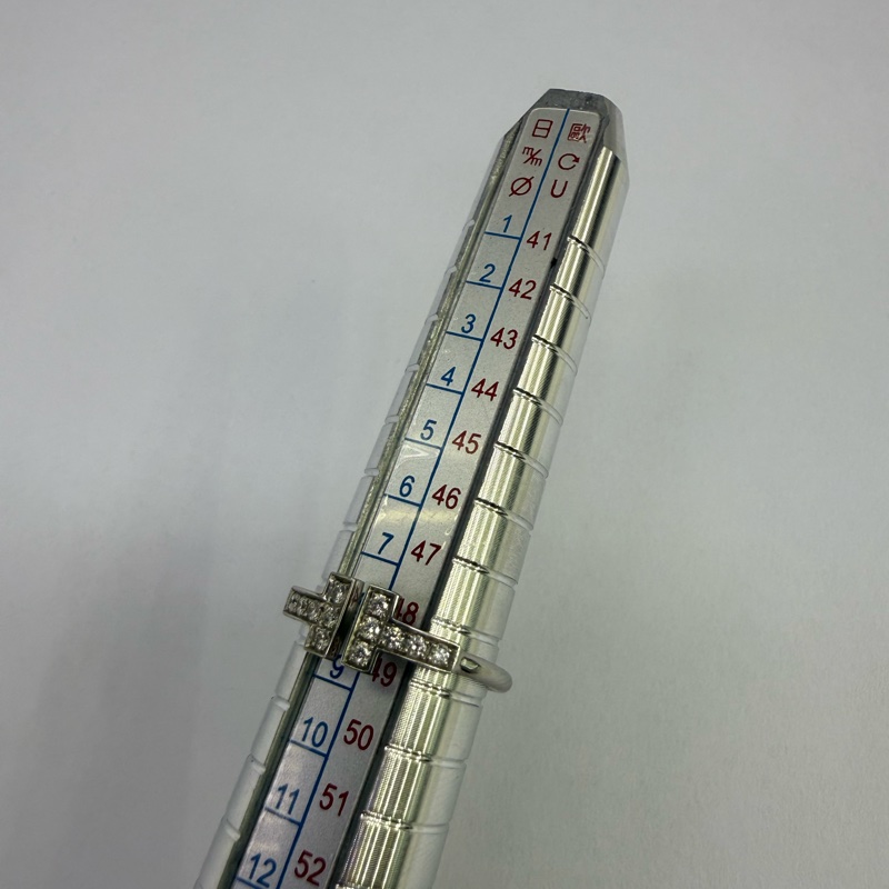 Tiffany & Co T 白金鑽石戒指 Size : EU 48.5-14