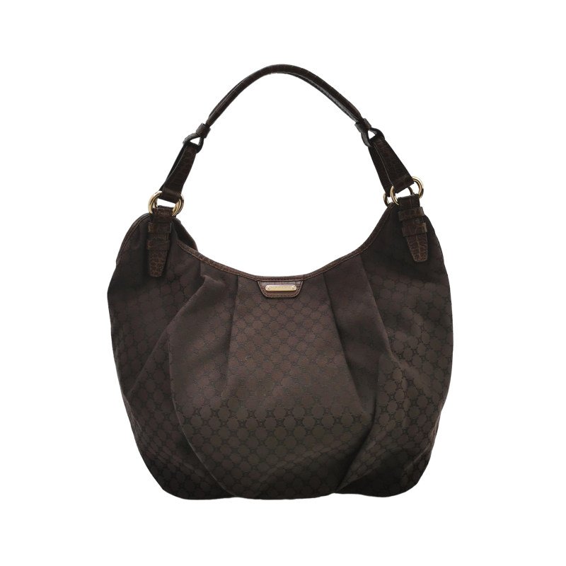 Celine牛皮帆布凱旋門印花字母logo徽標單肩包-0