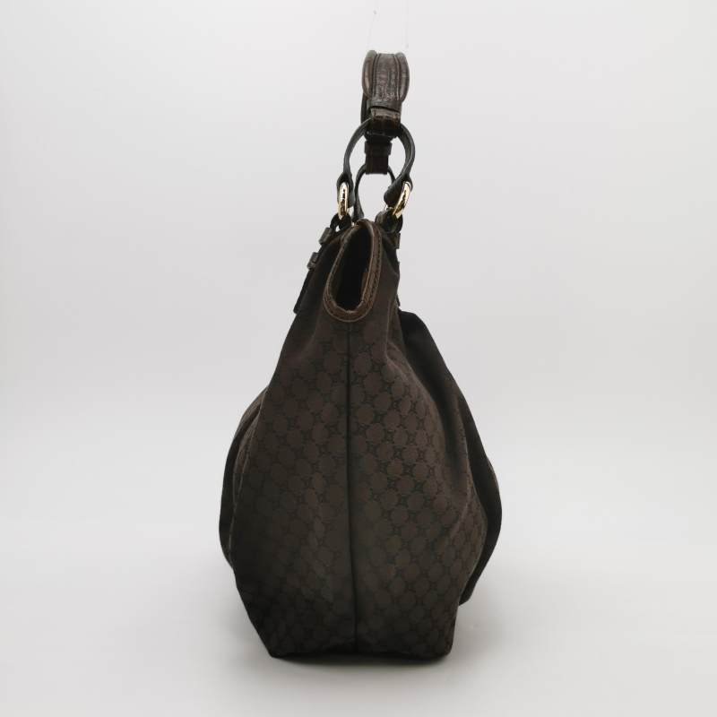 Celine牛皮帆布凱旋門印花字母logo徽標單肩包-3