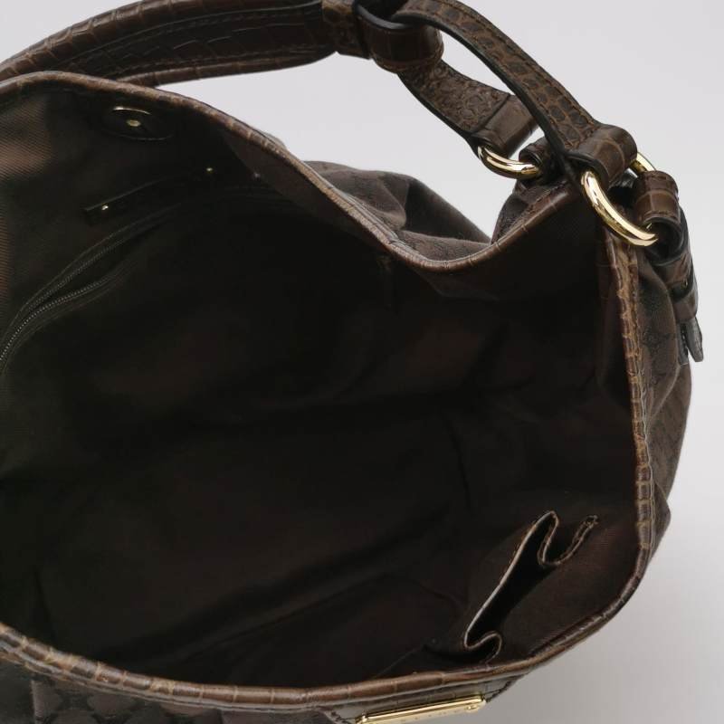 Celine牛皮帆布凱旋門印花字母logo徽標單肩包-6