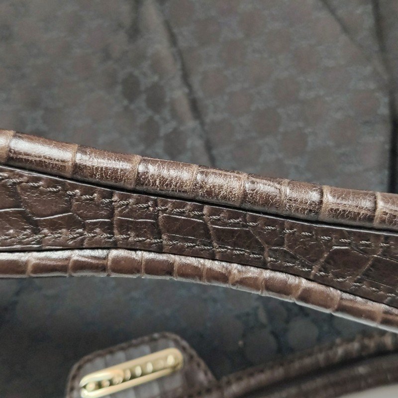 Celine牛皮帆布凱旋門印花字母logo徽標單肩包-9