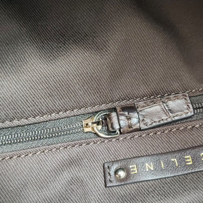 Celine牛皮帆布凱旋門印花字母logo徽標單肩包-11