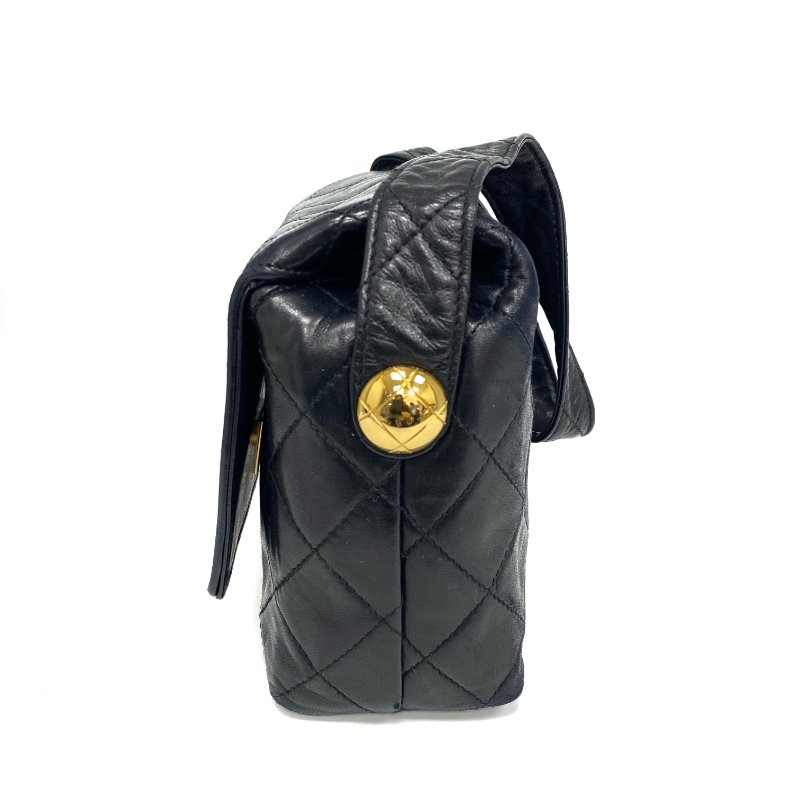 △ Chanel 香奈兒 Black Lambskin Gold Tone Metal Vintage Hand Bag No.2 黑色小羊皮金色金屬手袋No.2 - 257026490-3