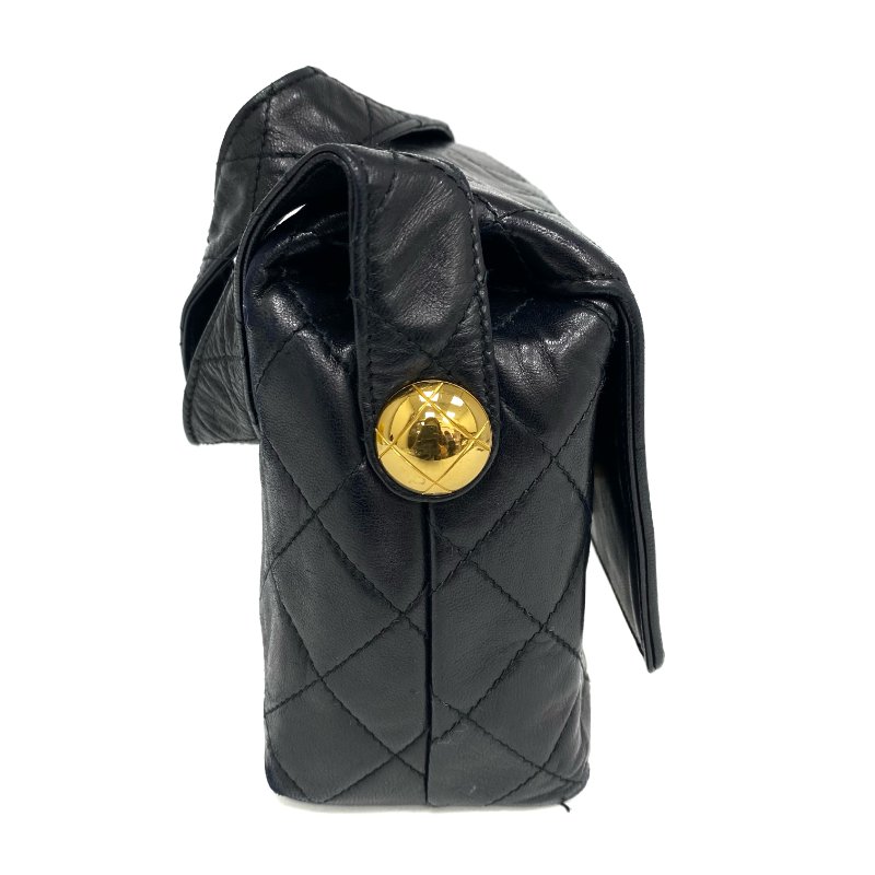 △ Chanel 香奈兒 Black Lambskin Gold Tone Metal Vintage Hand Bag No.2 黑色小羊皮金色金屬手袋No.2 - 257026490-4