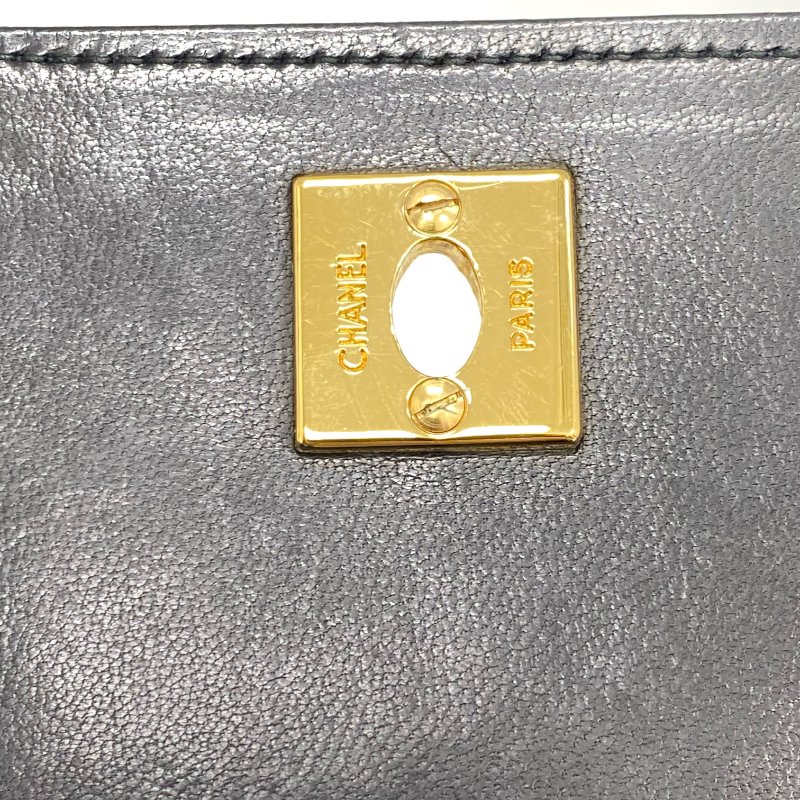 △ Chanel 香奈兒 Black Lambskin Gold Tone Metal Vintage Hand Bag No.2 黑色小羊皮金色金屬手袋No.2 - 257026490-13