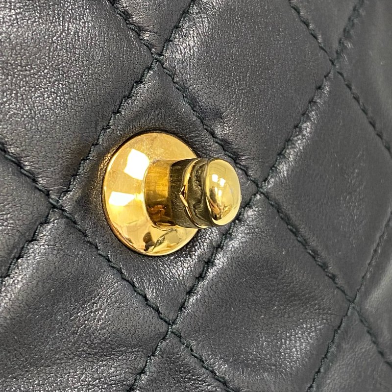 △ Chanel 香奈兒 Black Lambskin Gold Tone Metal Vintage Hand Bag No.2 黑色小羊皮金色金屬手袋No.2 - 257026490-14