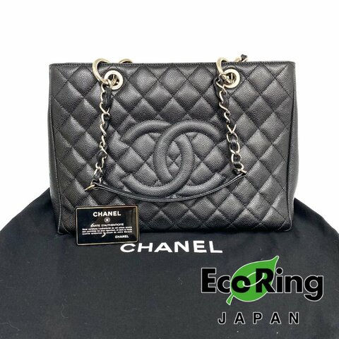 △ Chanel 香奈兒 GST Black Caviar Skin Silver Tone Metal Grand Shopping Tote Bag No.14 黑色粒紋小牛皮銀色金屬托特袋No.14 - 257026849