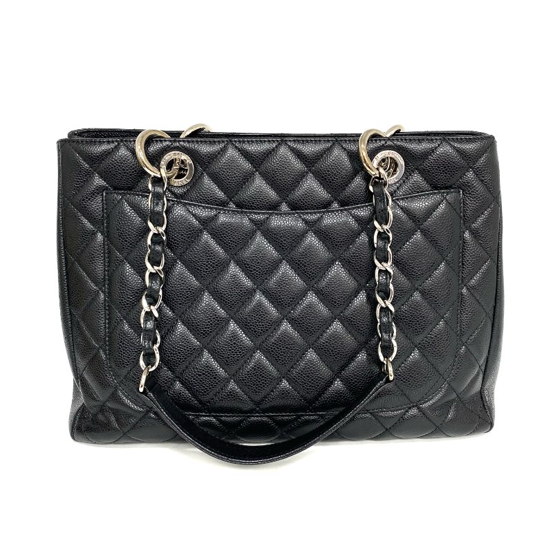 △ Chanel 香奈兒 GST Black Caviar Skin Silver Tone Metal Grand Shopping Tote Bag No.14 黑色粒紋小牛皮銀色金屬托特袋No.14 - 257026849-2