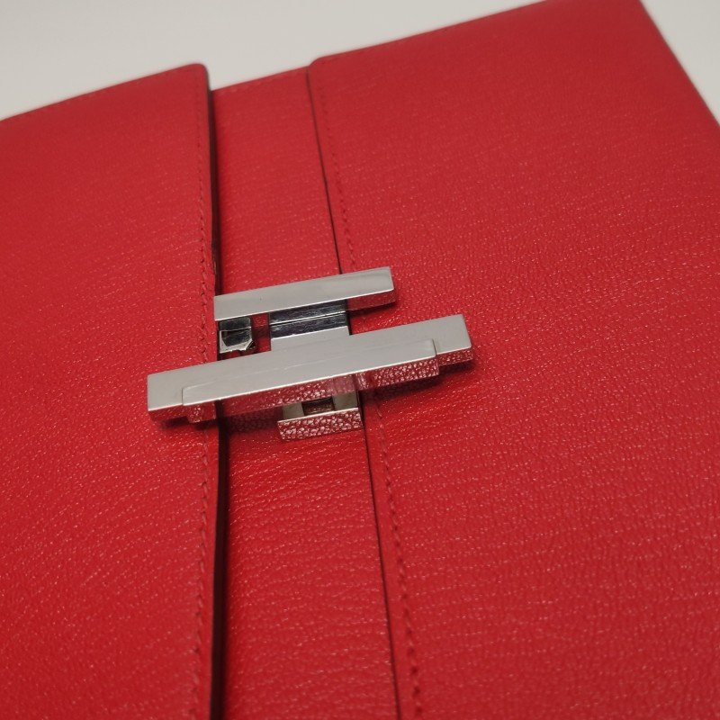 Hermes Cinhetic18斜挎包單肩包Chevre Mysore山羊皮銀扣Q5國旗紅D刻-11