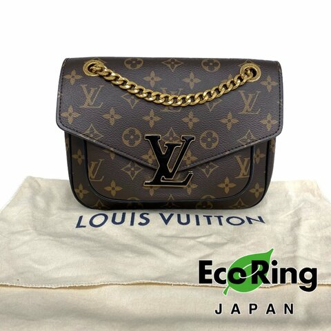 △ Louis Vuitton 路易威登 Brown Coated Canvas Monogram Passy Chain Shoulder Bag M45592 啡色塗層帆布經典老花鎖鏈肩背袋 - 257026759