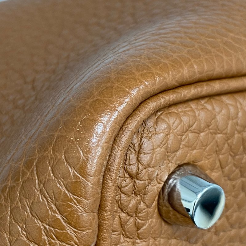 △ Hermes 愛馬仕 Brown Clemence Calfskin Palladium Plated Metal Picotin 18 Hand Bag Stamp A 啡色粒紋小牛皮鍍鈀金屬手袋A刻 - 257026488-8