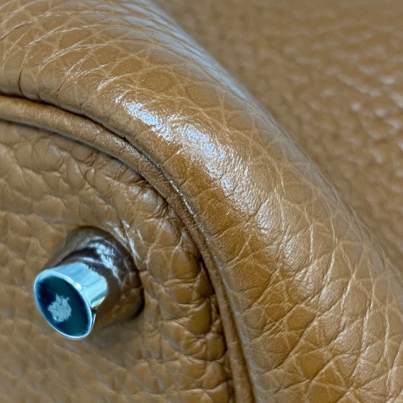 △ Hermes 愛馬仕 Brown Clemence Calfskin Palladium Plated Metal Picotin 18 Hand Bag Stamp A 啡色粒紋小牛皮鍍鈀金屬手袋A刻 - 257026488-11