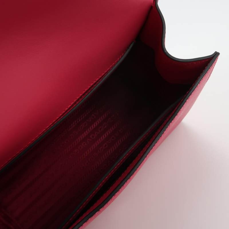 Prada Monochrome牛皮純色字母logo信封式翻蓋斜挎包-6