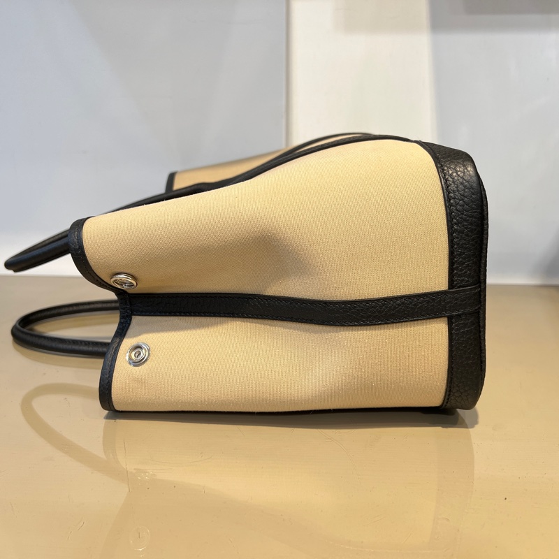 Hermes風衣灰S2帆布拼黑Negonda皮GardenParty-4