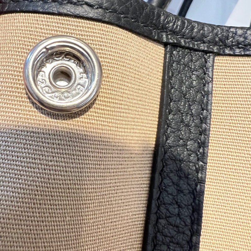 Hermes風衣灰S2帆布拼黑Negonda皮GardenParty-10