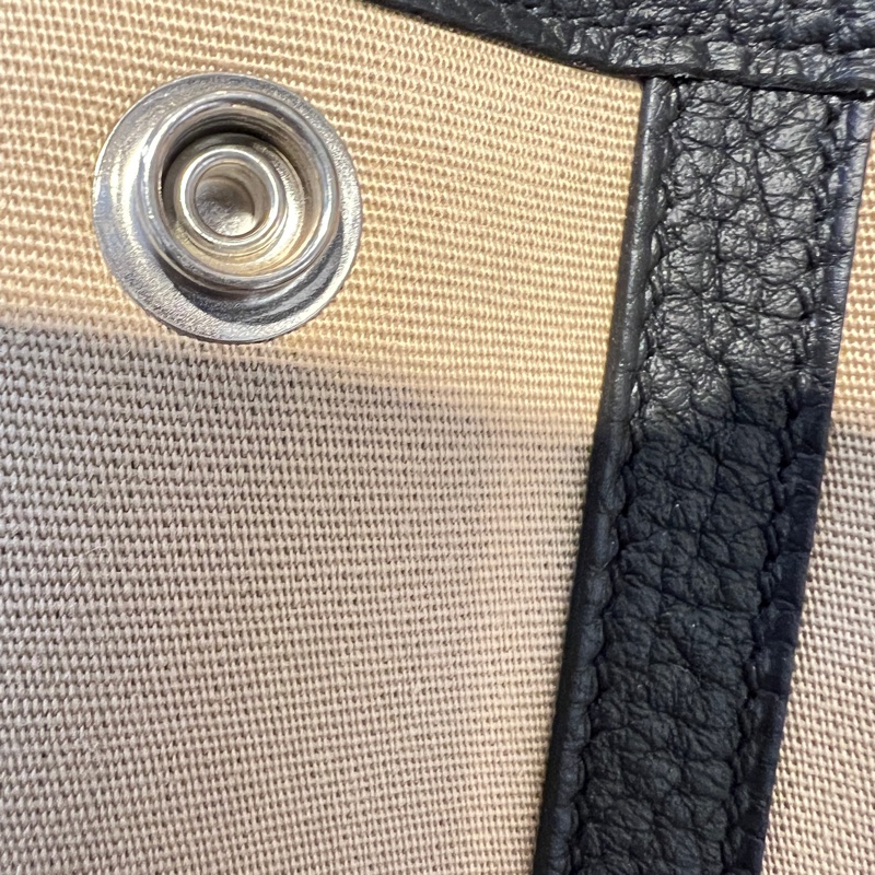 Hermes風衣灰S2帆布拼黑Negonda皮GardenParty-12